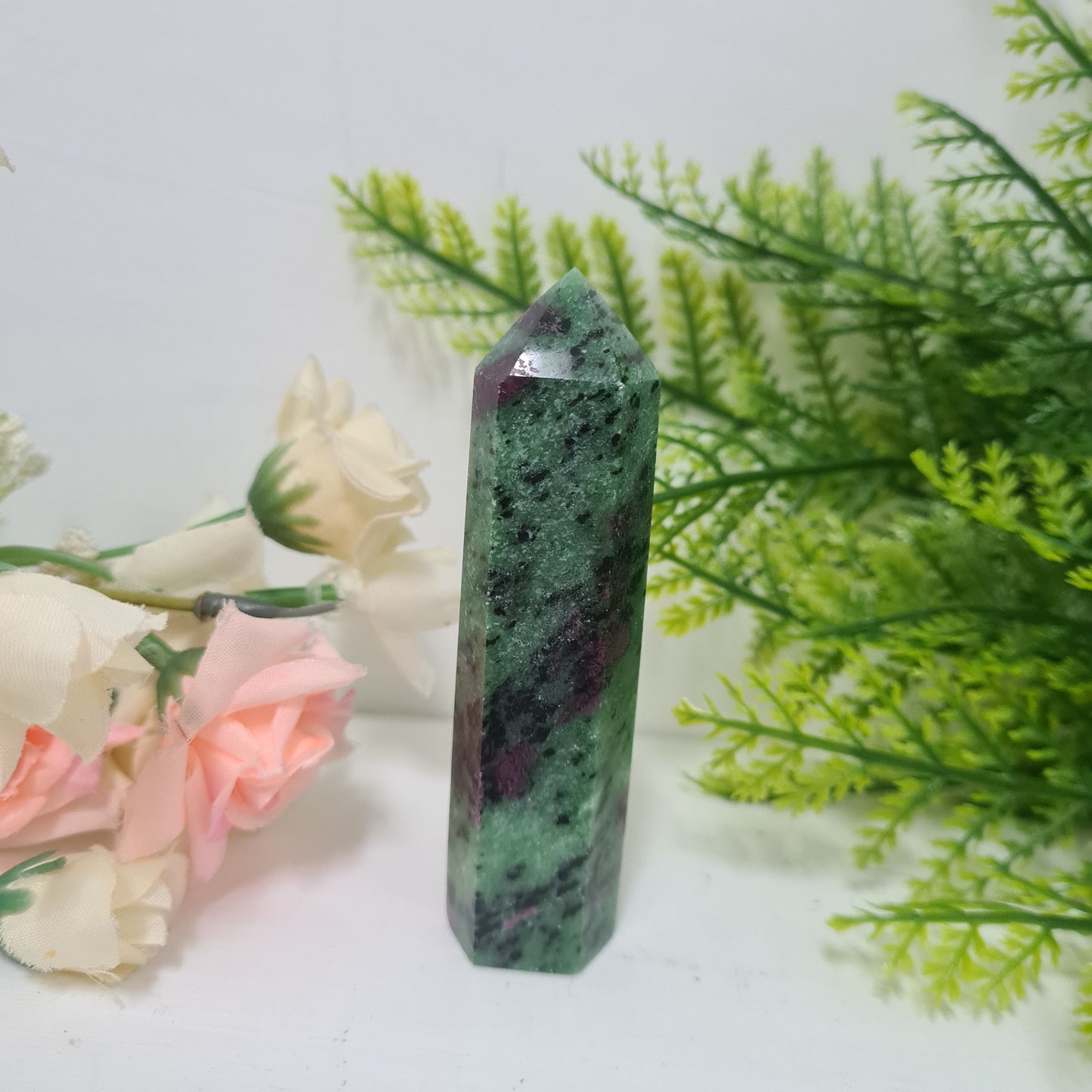 Ruby in Zoisite Gemstone Point