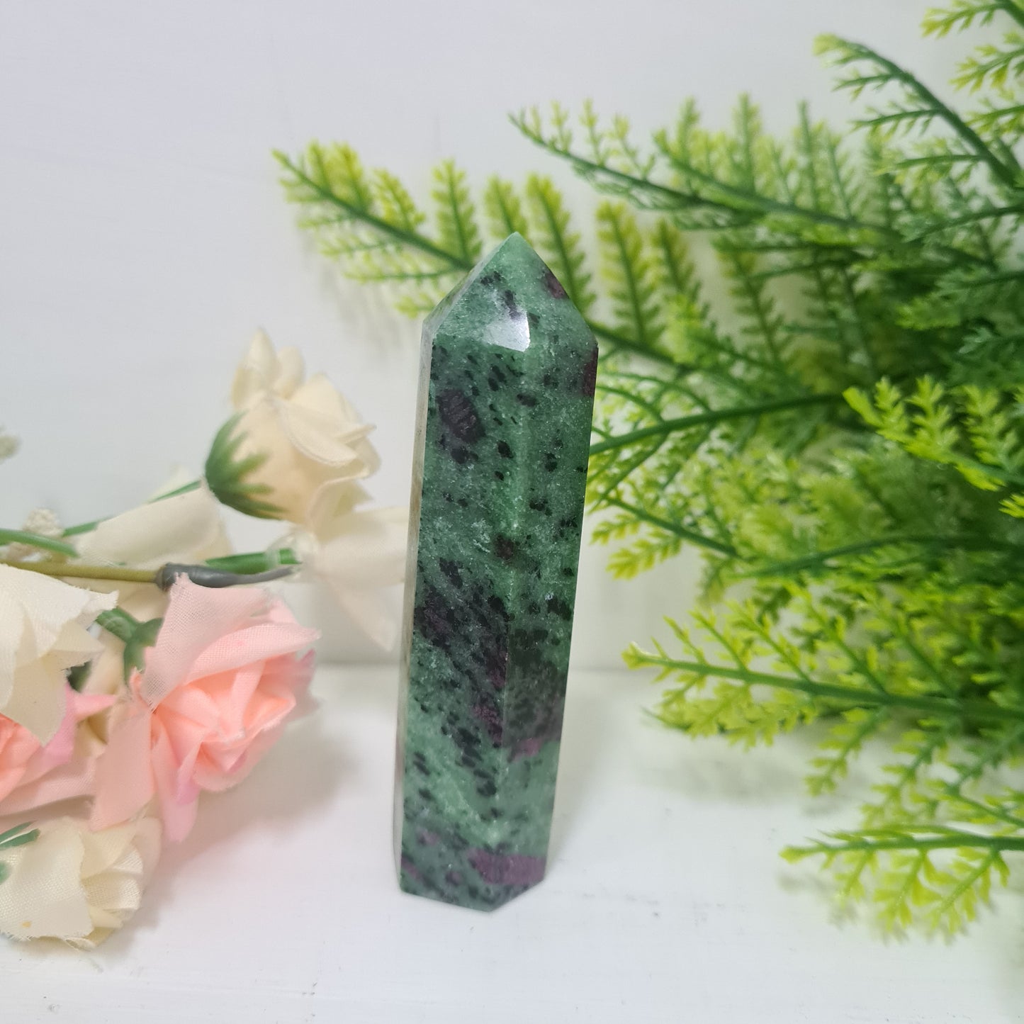 Ruby in Zoisite Gemstone Point