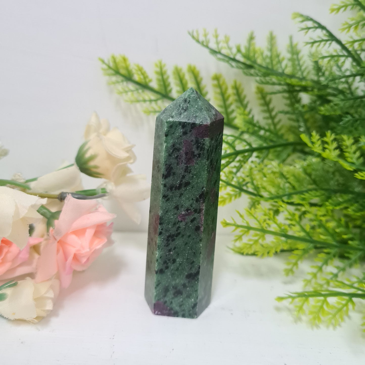 Ruby in Zoisite Gemstone Point