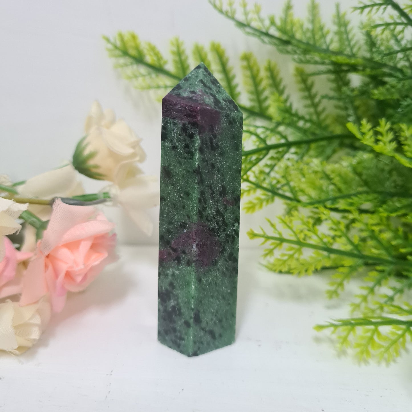 Ruby in Zoisite Gemstone Point