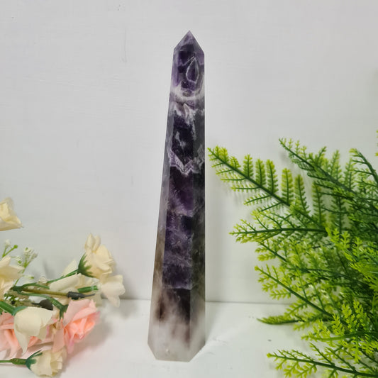 XL Chevron Amethyst Obelisk Tower