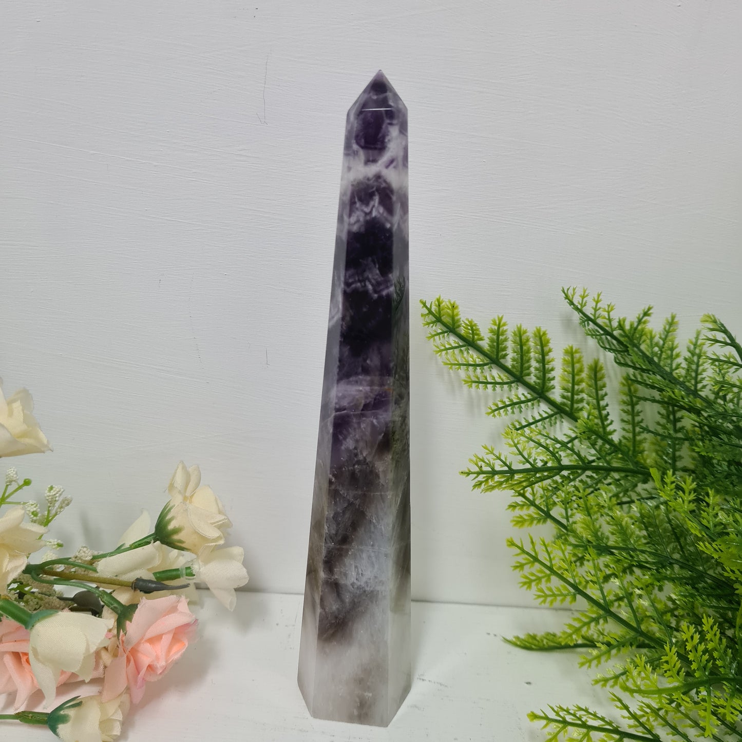 XL Chevron Amethyst Obelisk Tower