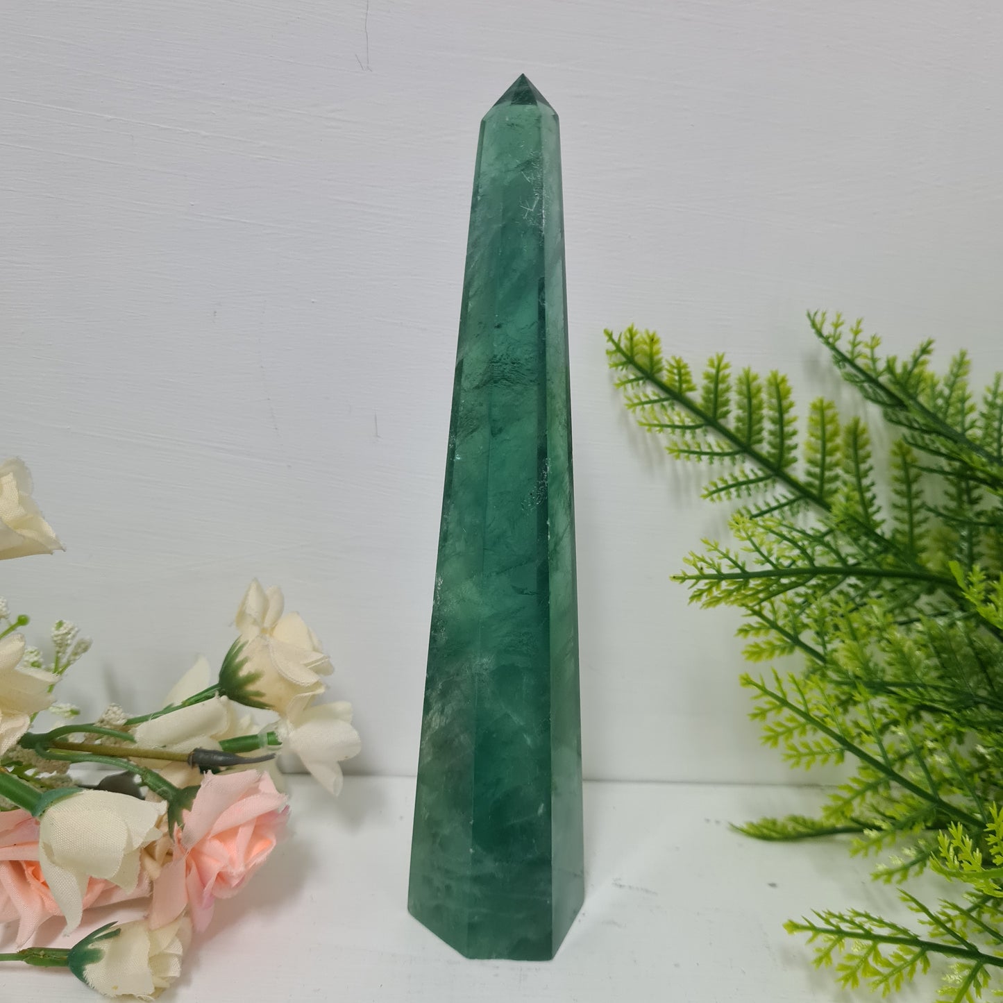 Large Green Fluorite Obelisk Tower