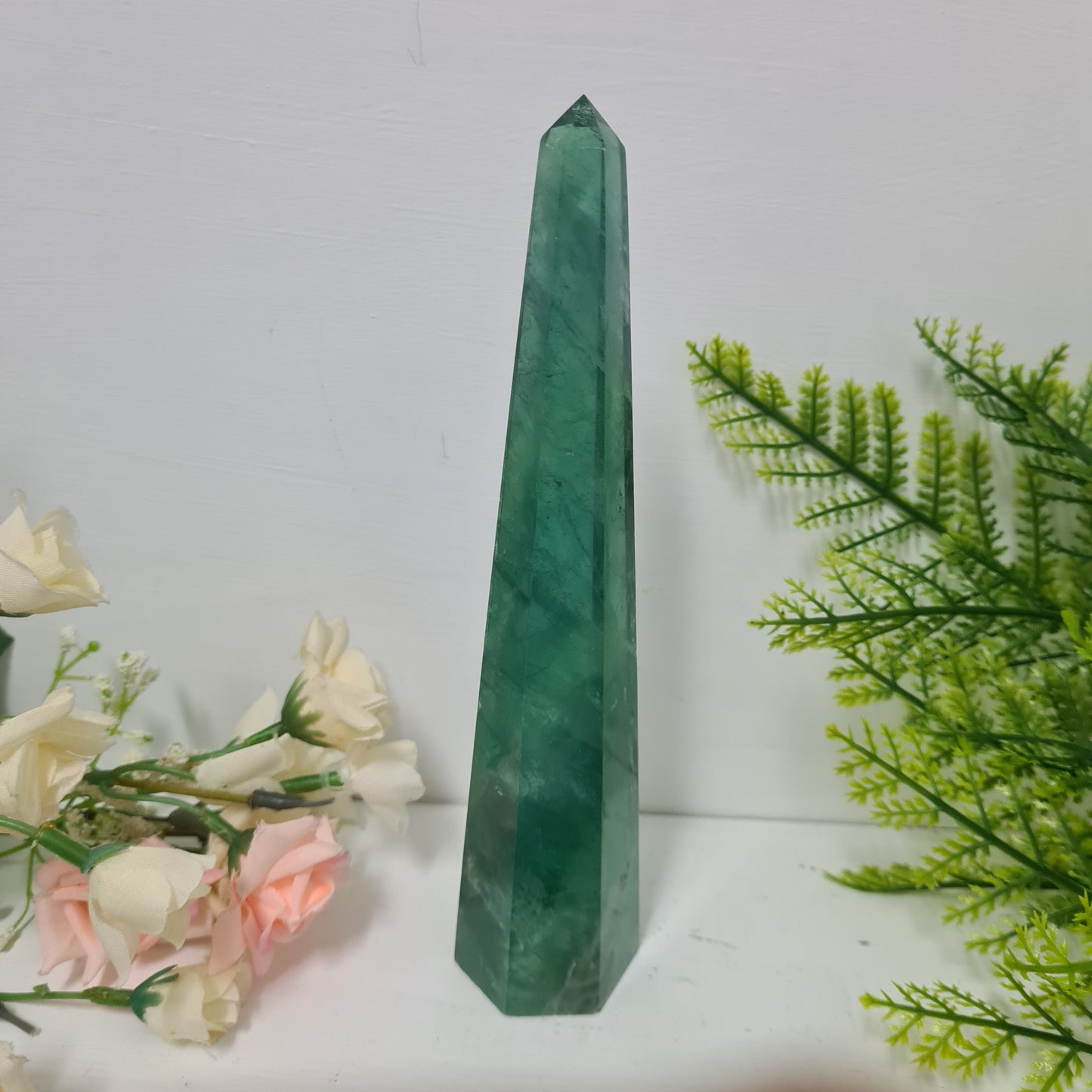 Large Green Fluorite Obelisk Tower