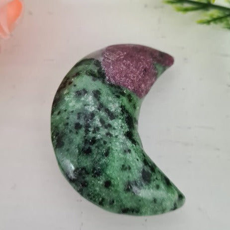 Ruby Zoisite Moon Gemstone