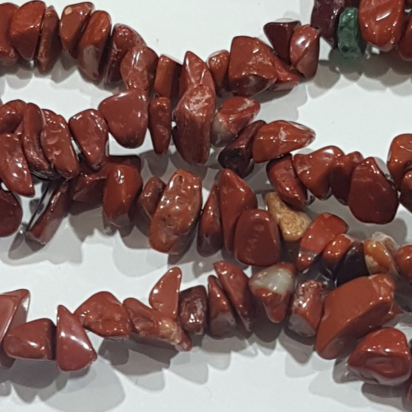 Red Jasper Gemstone Chip Bead Strand