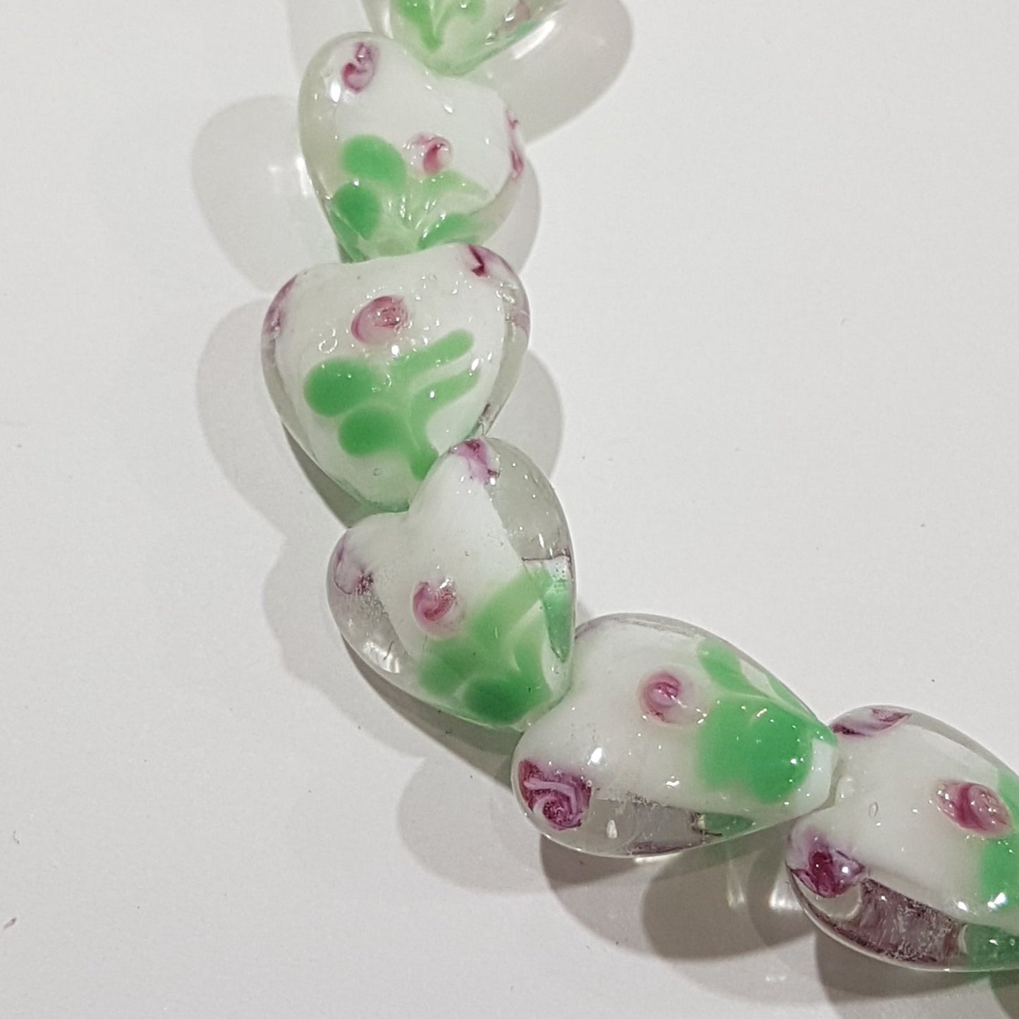 16mm Heart Lampwork Bead