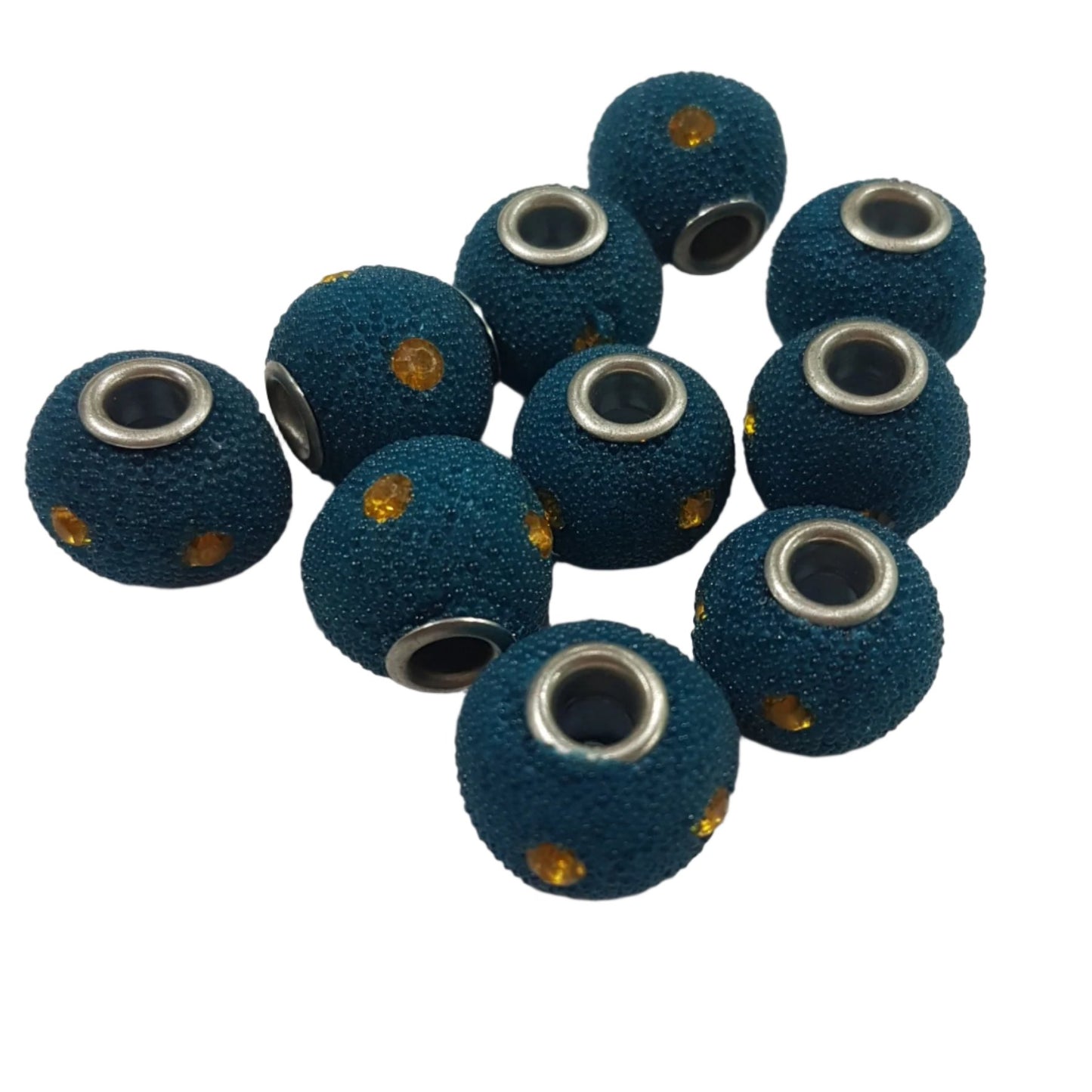 10pc Blue Beaded Kashmiri Beads