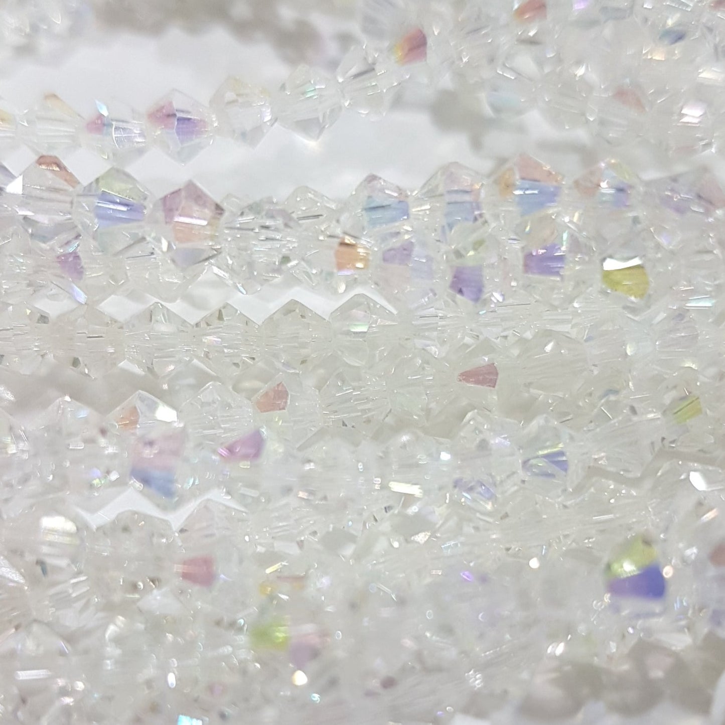 3mm Clear Yellow AB Crystal Glass Bicones