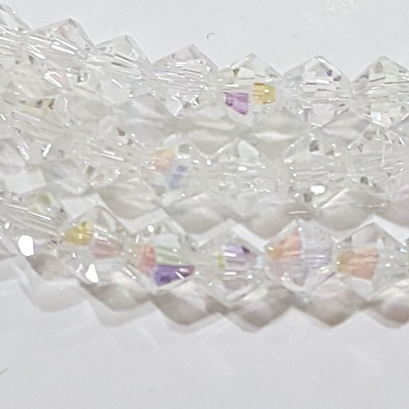 3mm Clear Yellow AB Crystal Glass Bicones