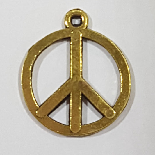 Small Gold Peace Sign Charm Pendant