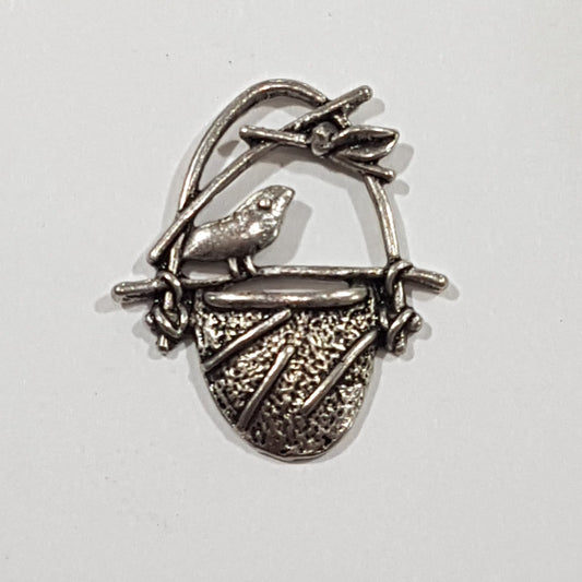 Silver Bird & Bucket Charm