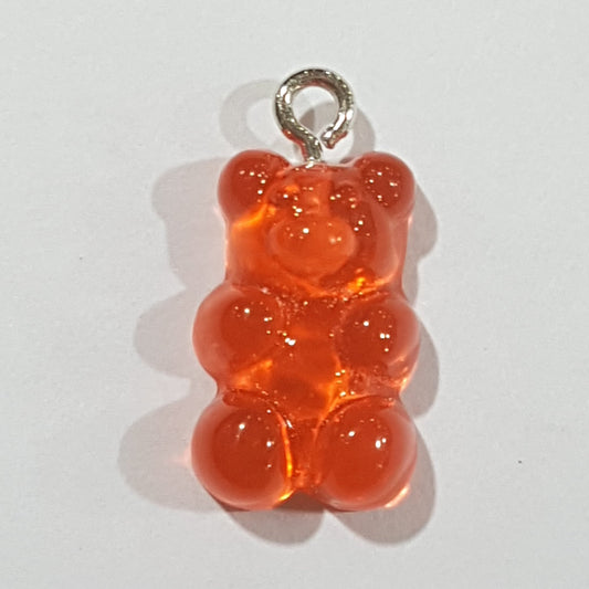 Orange Red Gummy Bear Charm Pendant