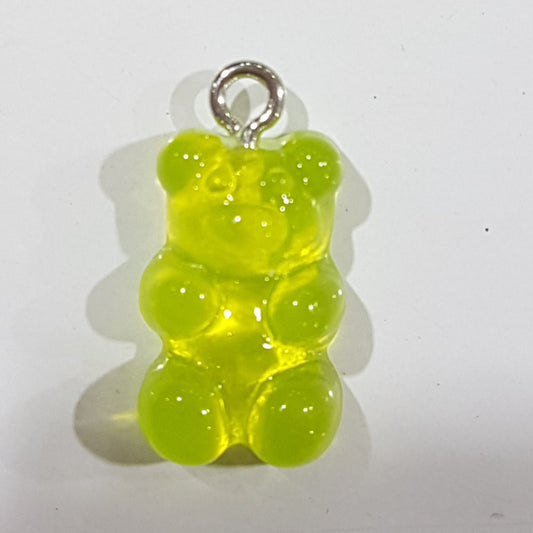 Green Yellow Gummy Bear Charm Pendant