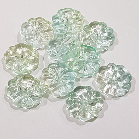 10pc painted Glass Flower Beads