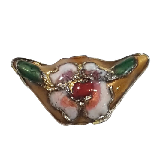 Yellow Floral Cloisonné Bead