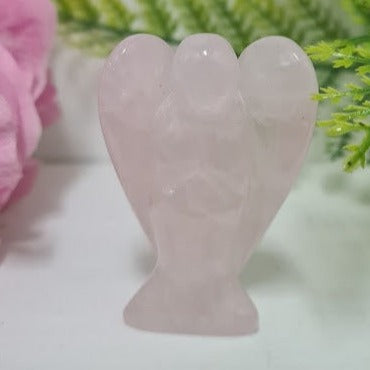 Carved Rose Quartz Gemstone Angel