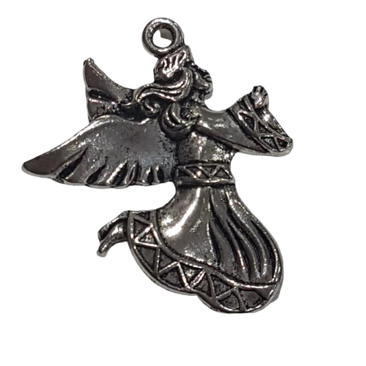 Silver Dancing Angel Charm Pendant