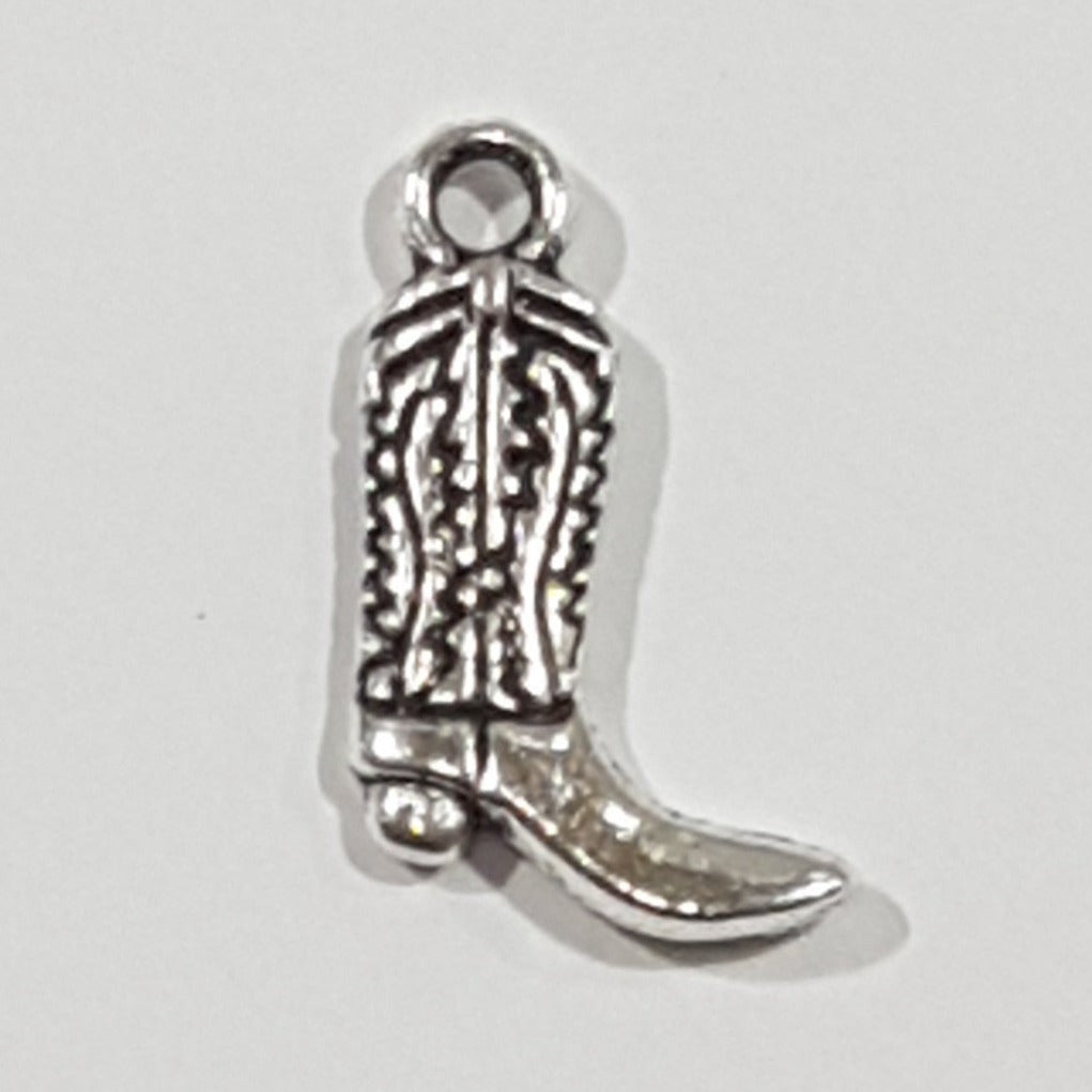 Silver Cowboy Boot With Detail Charm