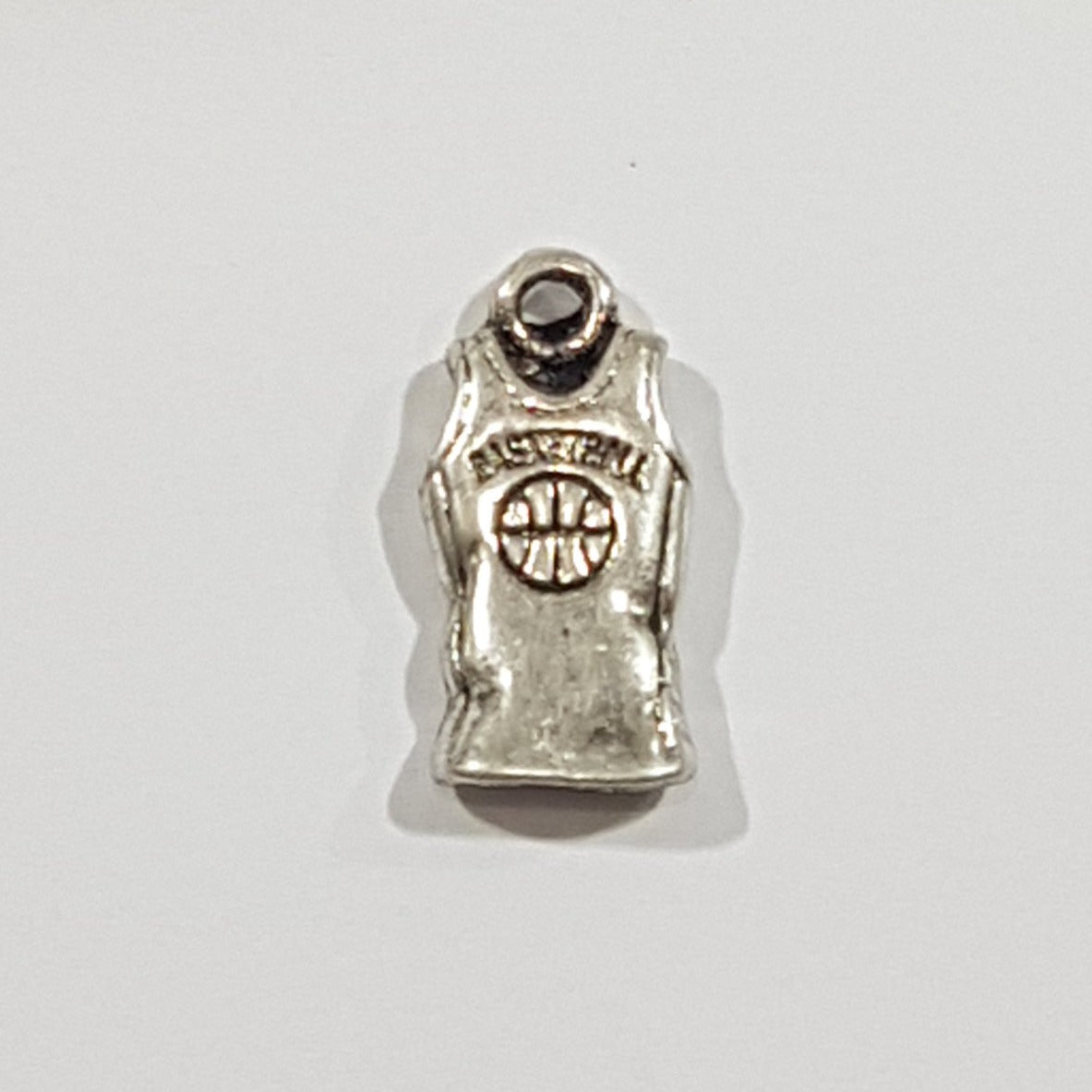 Silver Basketball Shirt Charm