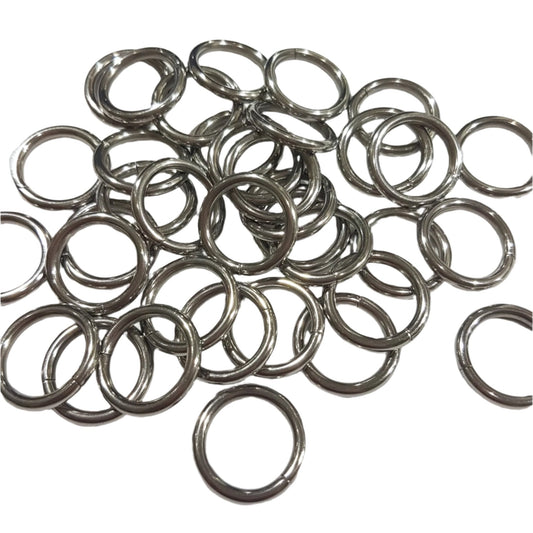 40pc 15mm Platinum Silver Jump Rings