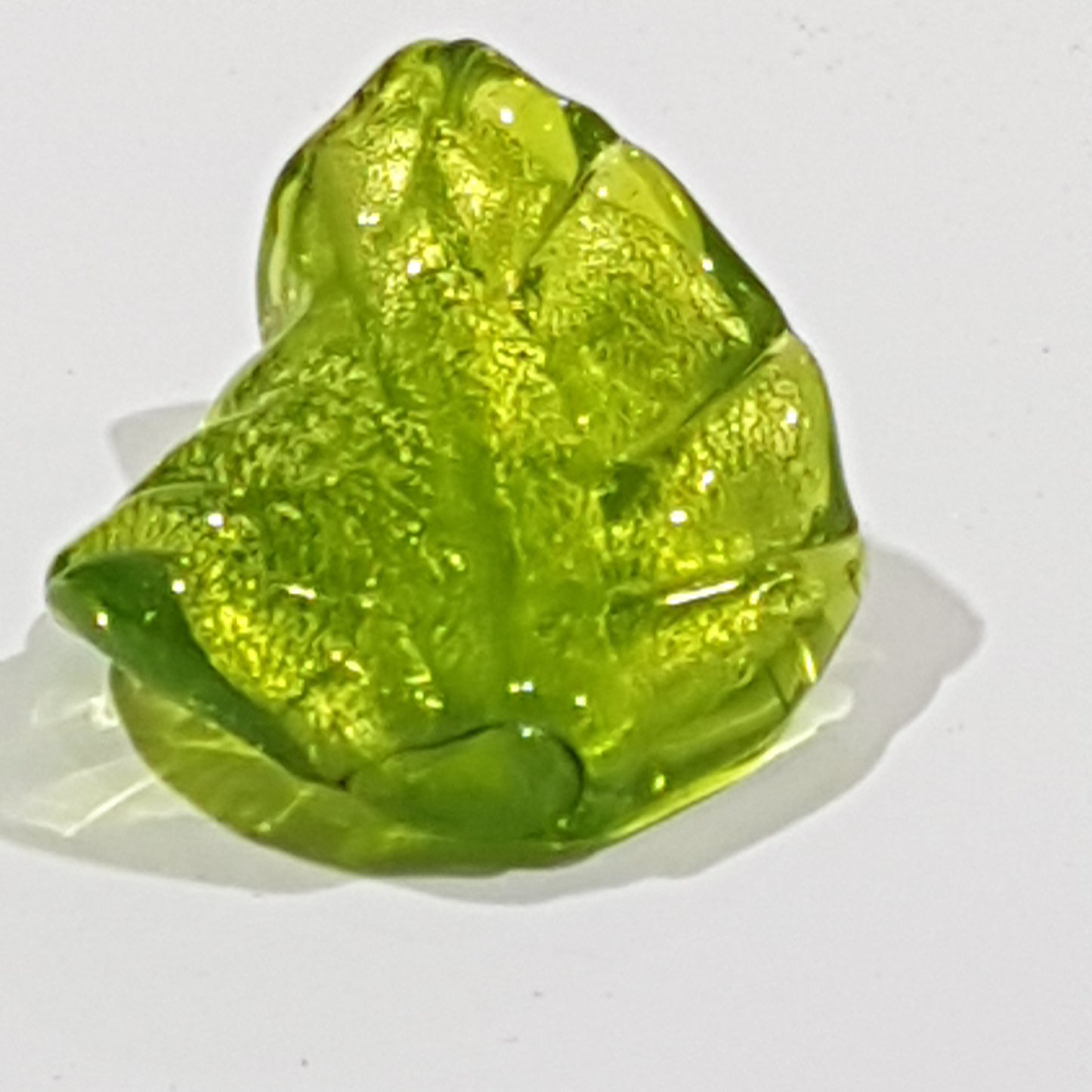 33mm Green Lampwork Leaf Bead