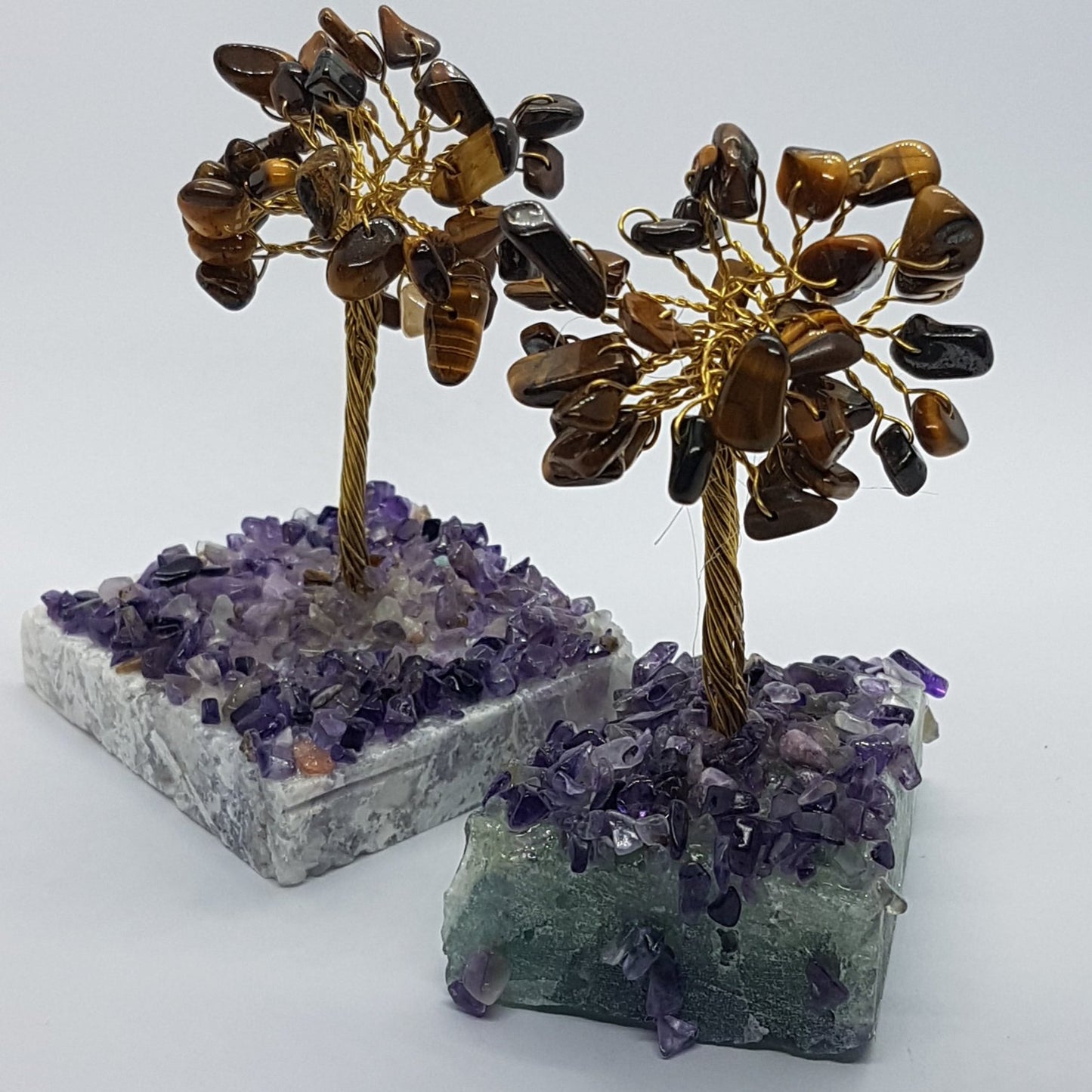 Small Tigers Eye Gemstone Tree Crystal Base