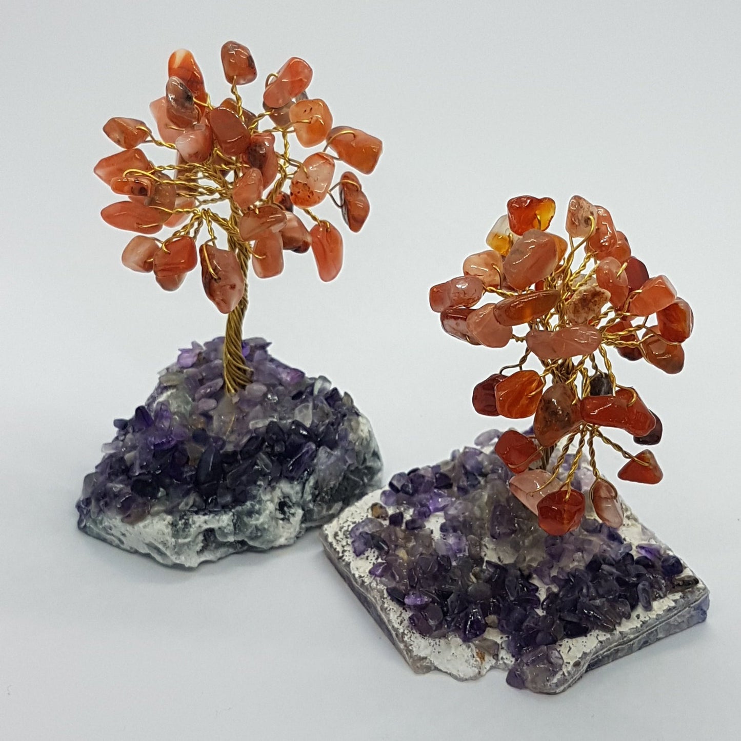 Small Red Agate Gemstone Tree Crystal Base