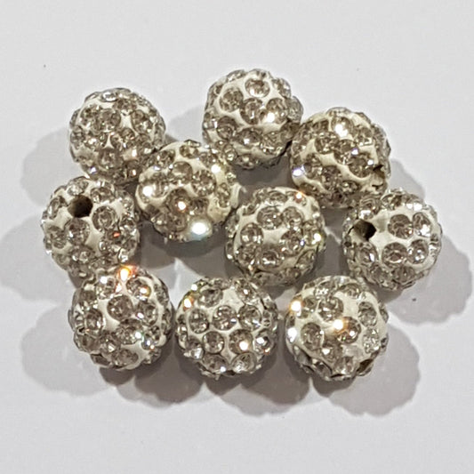 10pc 8mm Rhinestone Beads