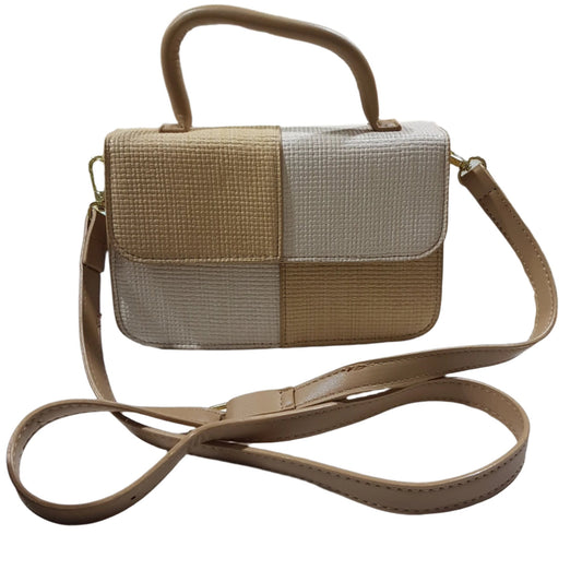 Light Brown & Beige Leather Handbag