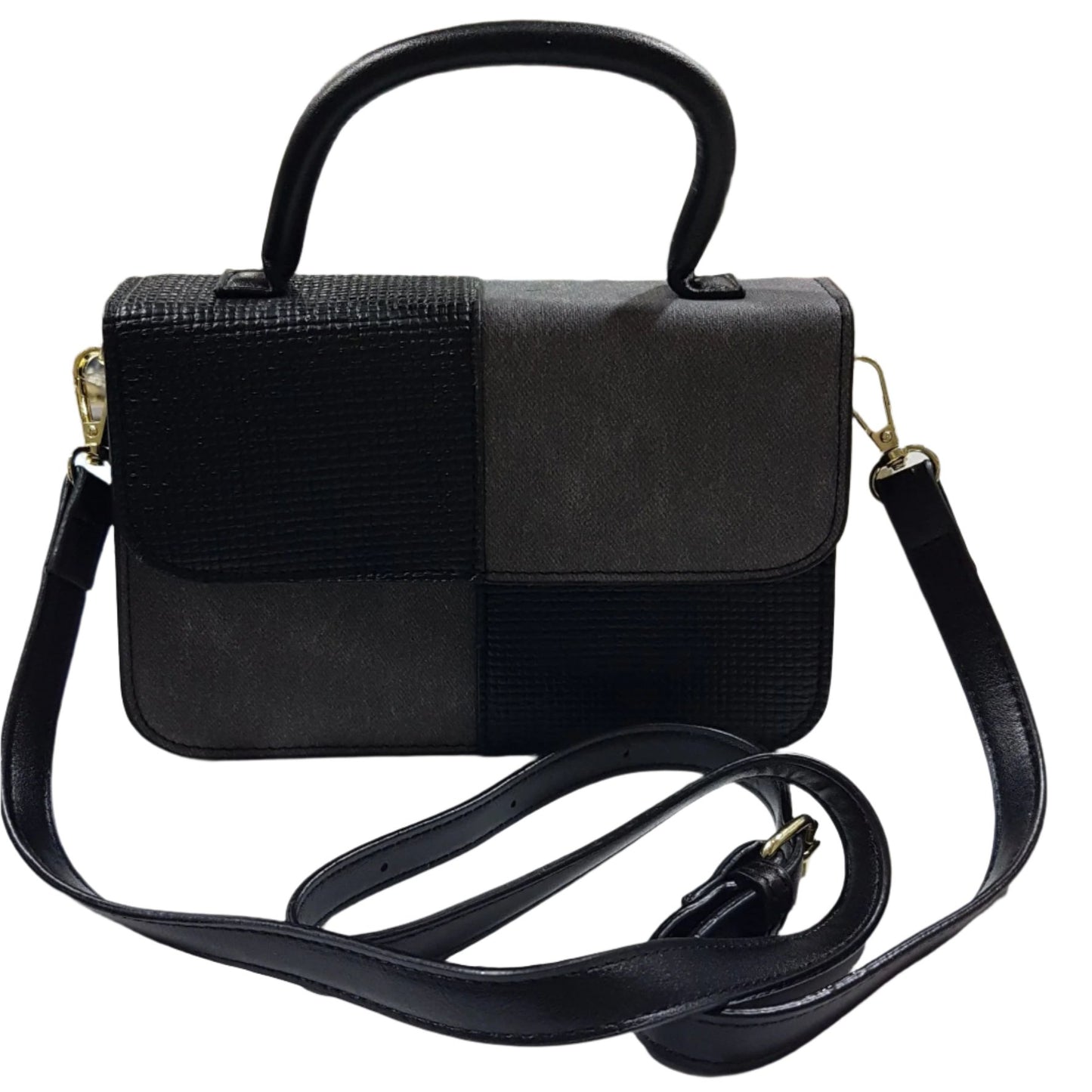 Black & Grey Leather Handbag