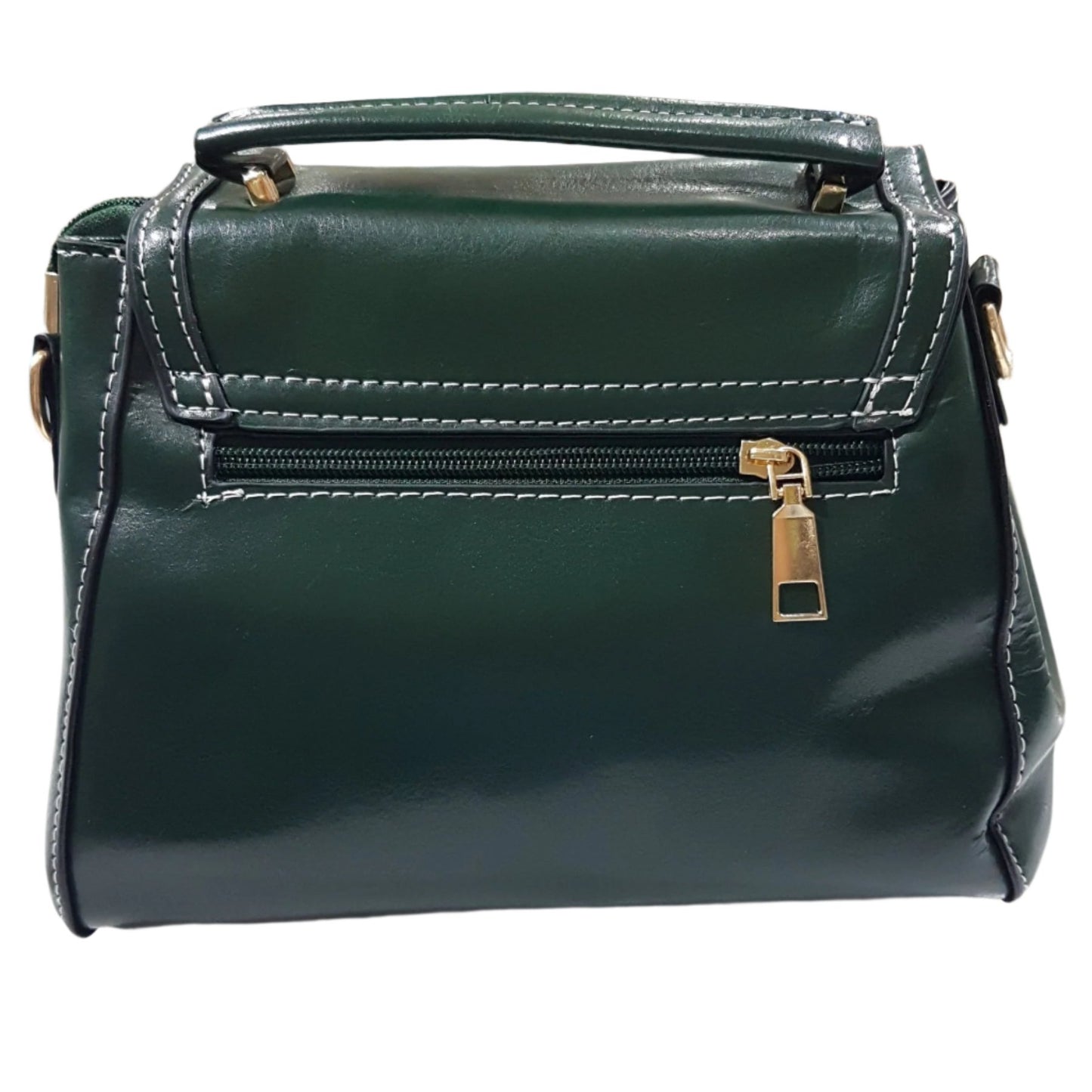 Dark Green Leather Handbag