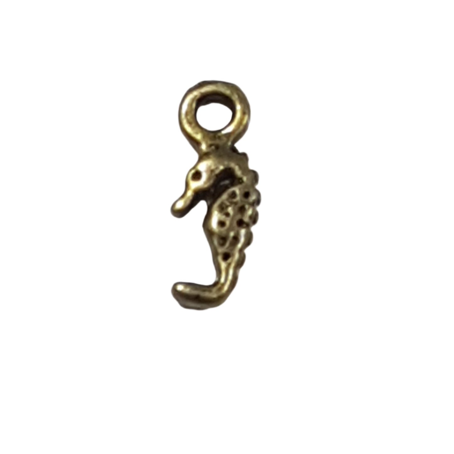 10pc Mini Bronze Seahorse Charms