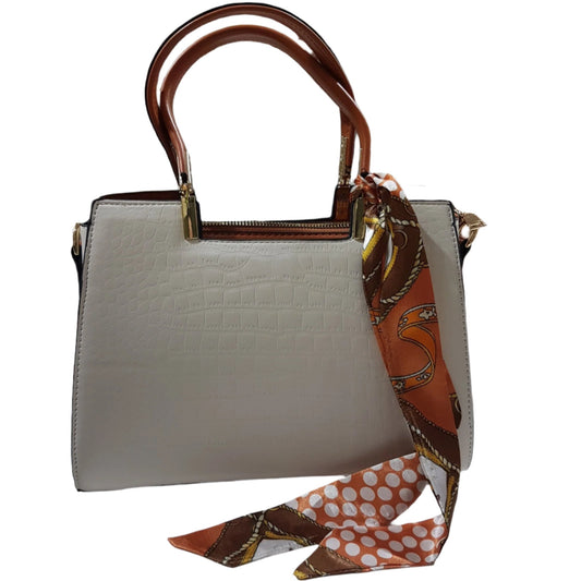 Large White Stone Pattern Handbag