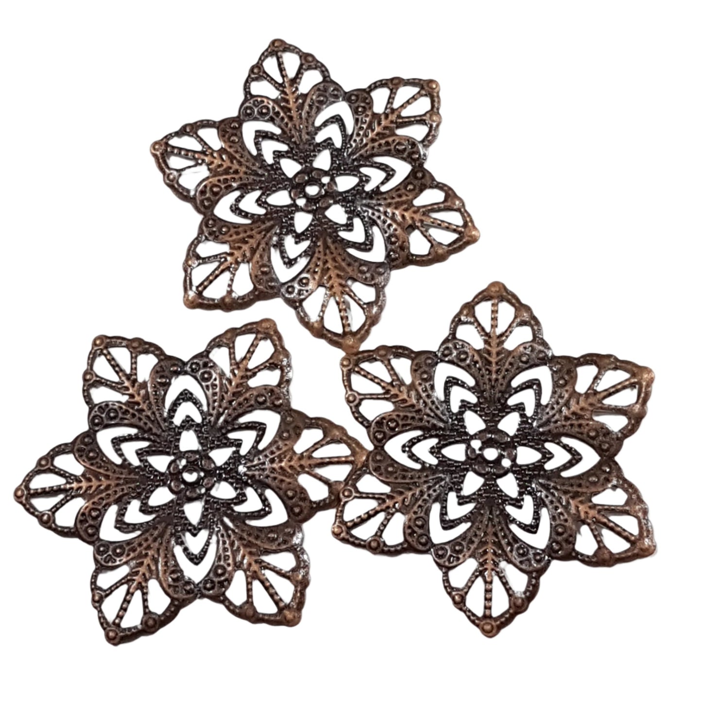 5pc Copper Flower Filigree Stamping