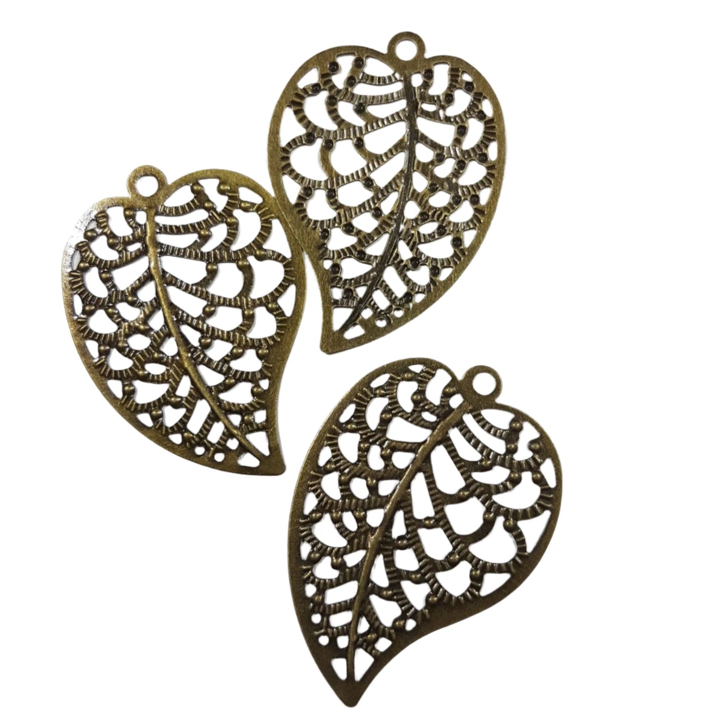 10pc Bronze Leaf Filigrees