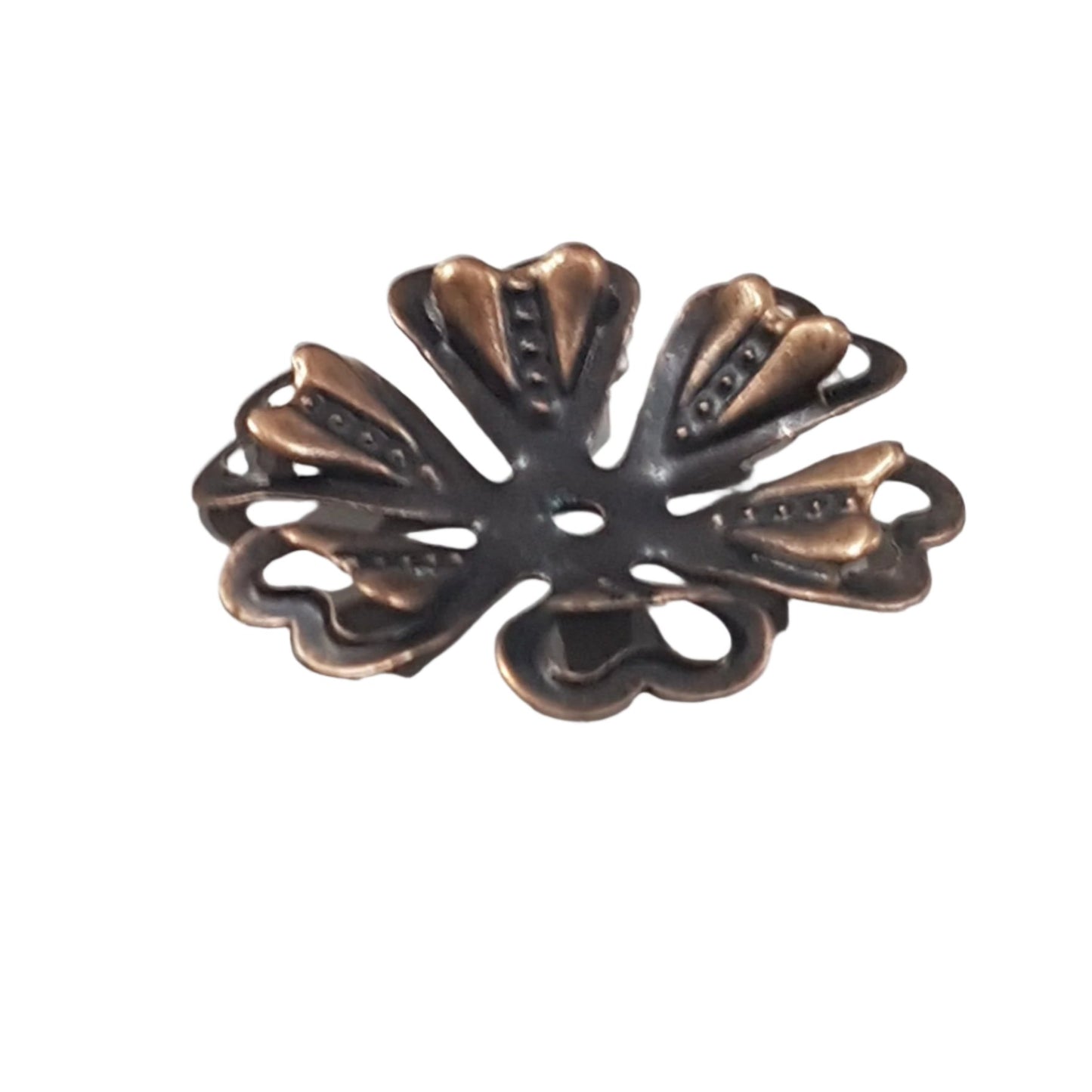 10pc Copper Flower Filigree Bead Caps