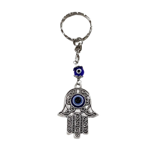 Hamsa Hand Royal Blue Evil Eye Keychain