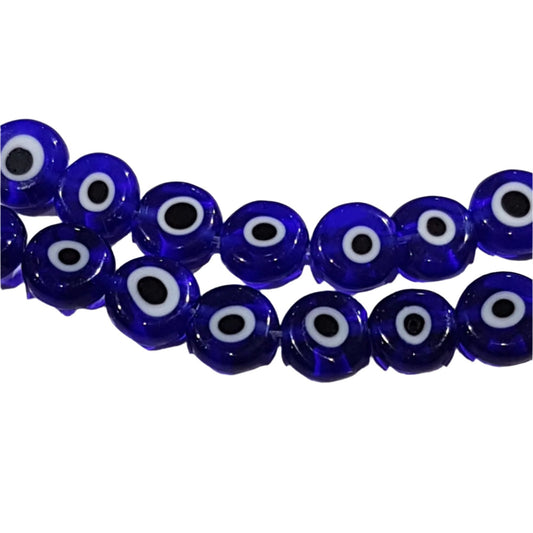 1pc 8mm Evil Eye Flat Lampwork Glass Bead