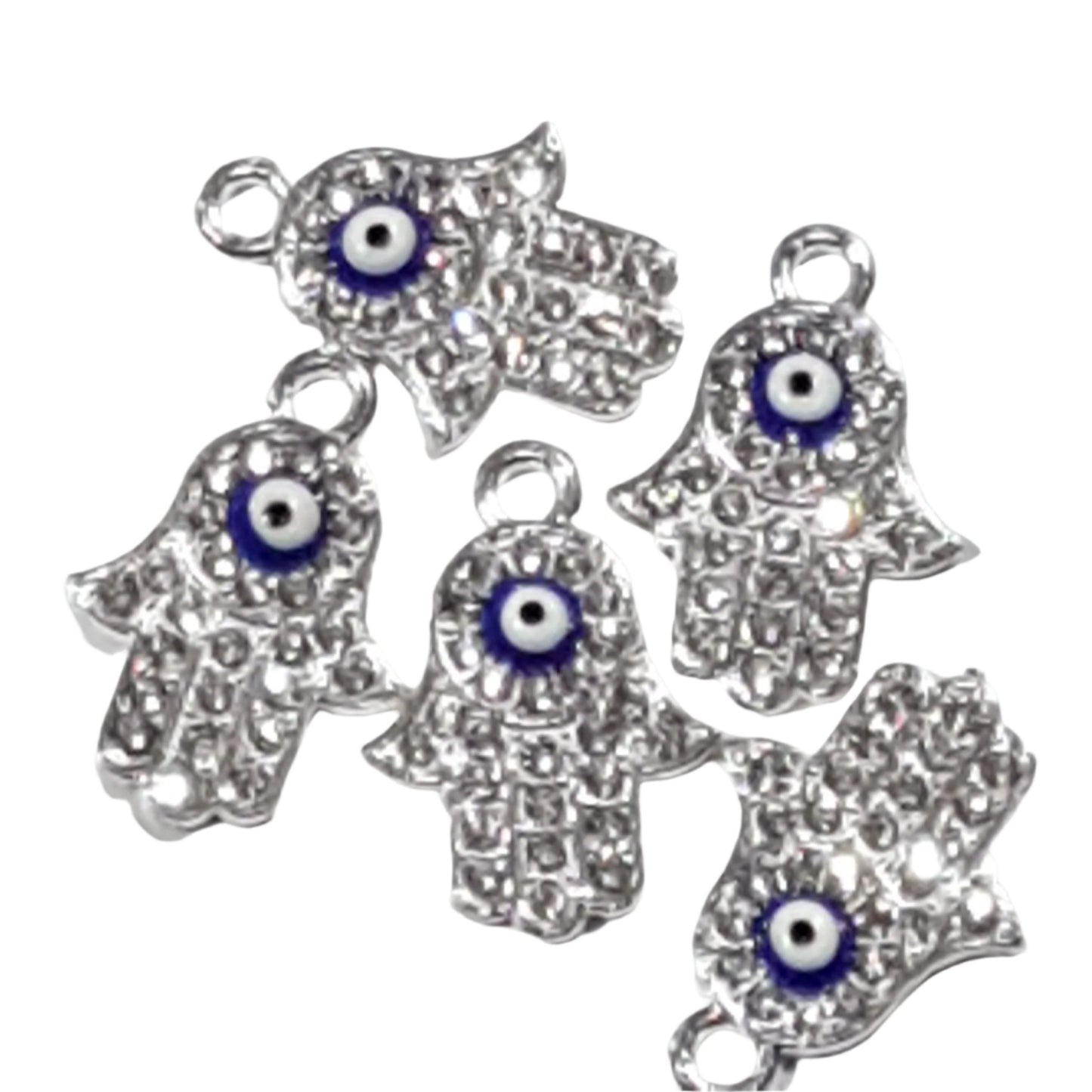 Hamsa Hand Evil Eye Charm Pendant