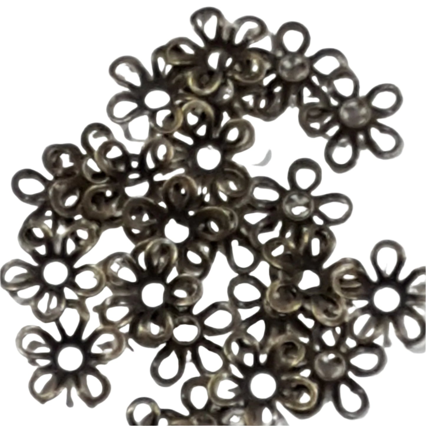 50pc Delicate Bronze 5 Petal Bead Caps