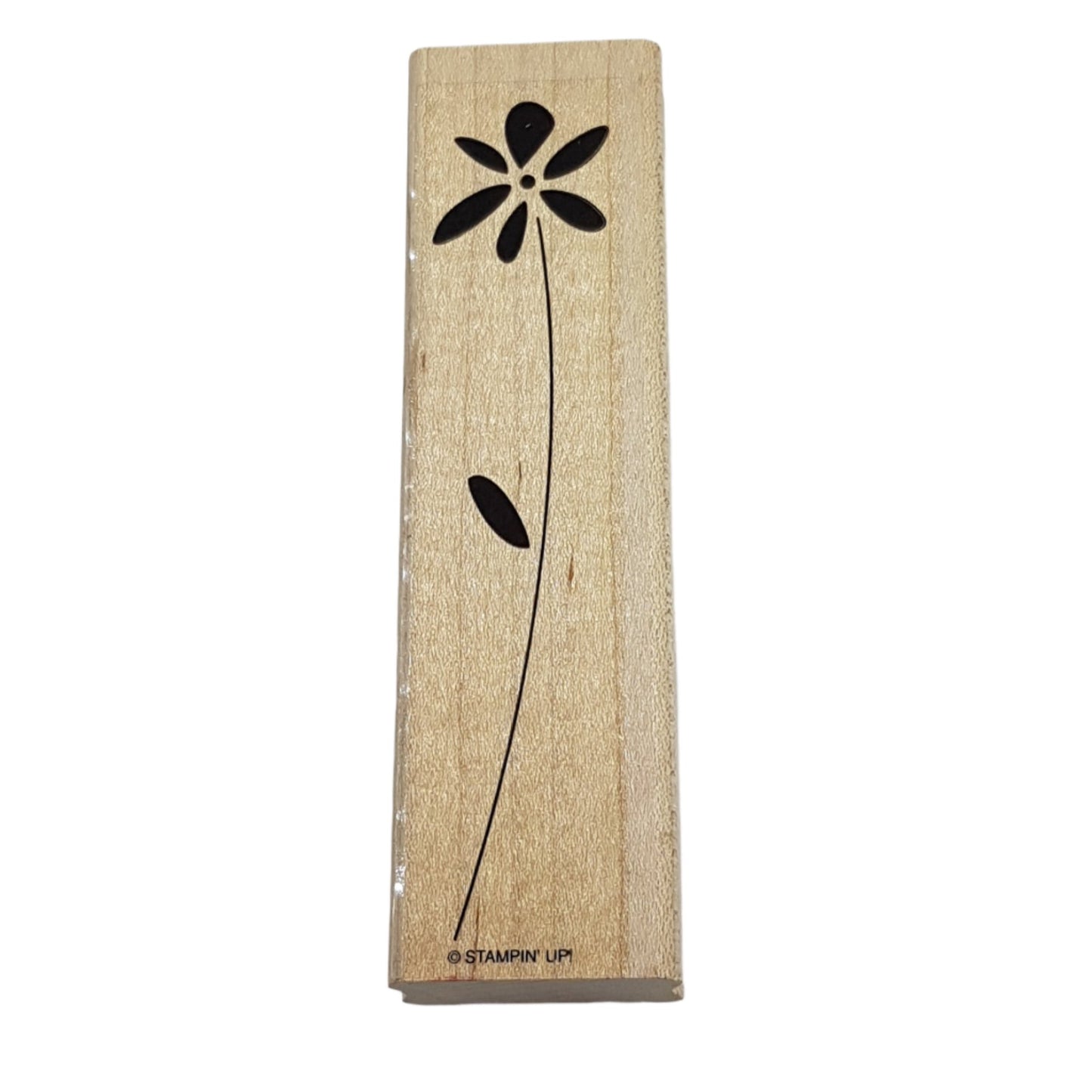 Tall Flower Wooden Rubber Stamp