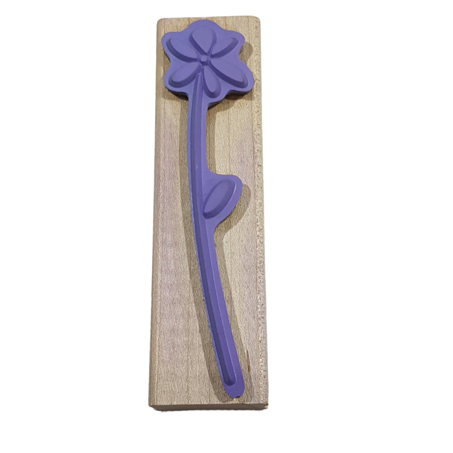 Tall Flower Wooden Rubber Stamp