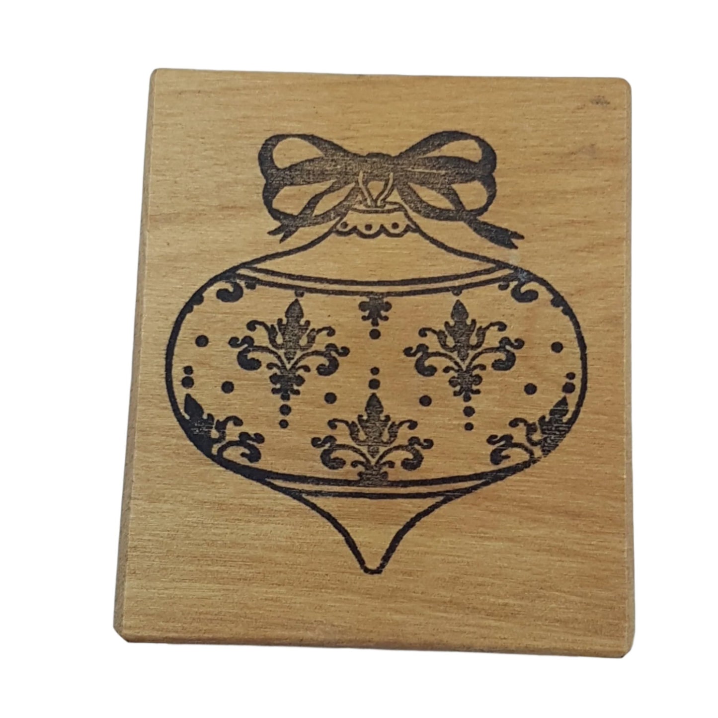 Christmas Bauble Wooden Rubber Stamp