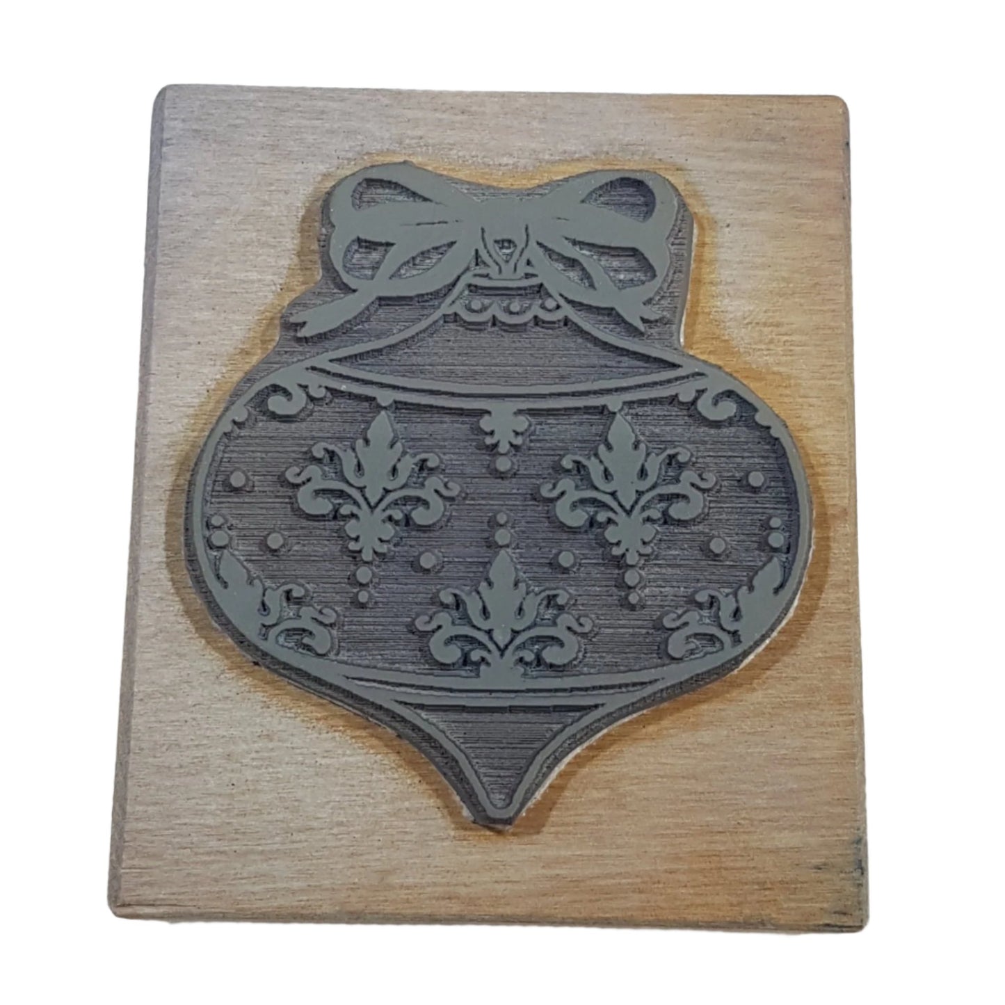 Christmas Bauble Wooden Rubber Stamp