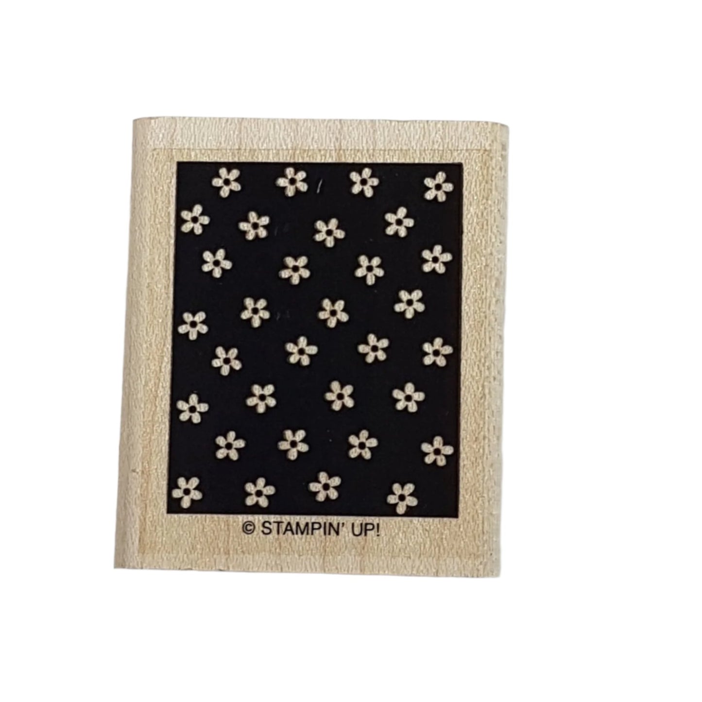 Block Of Flowers Wooden Rubber Stamp