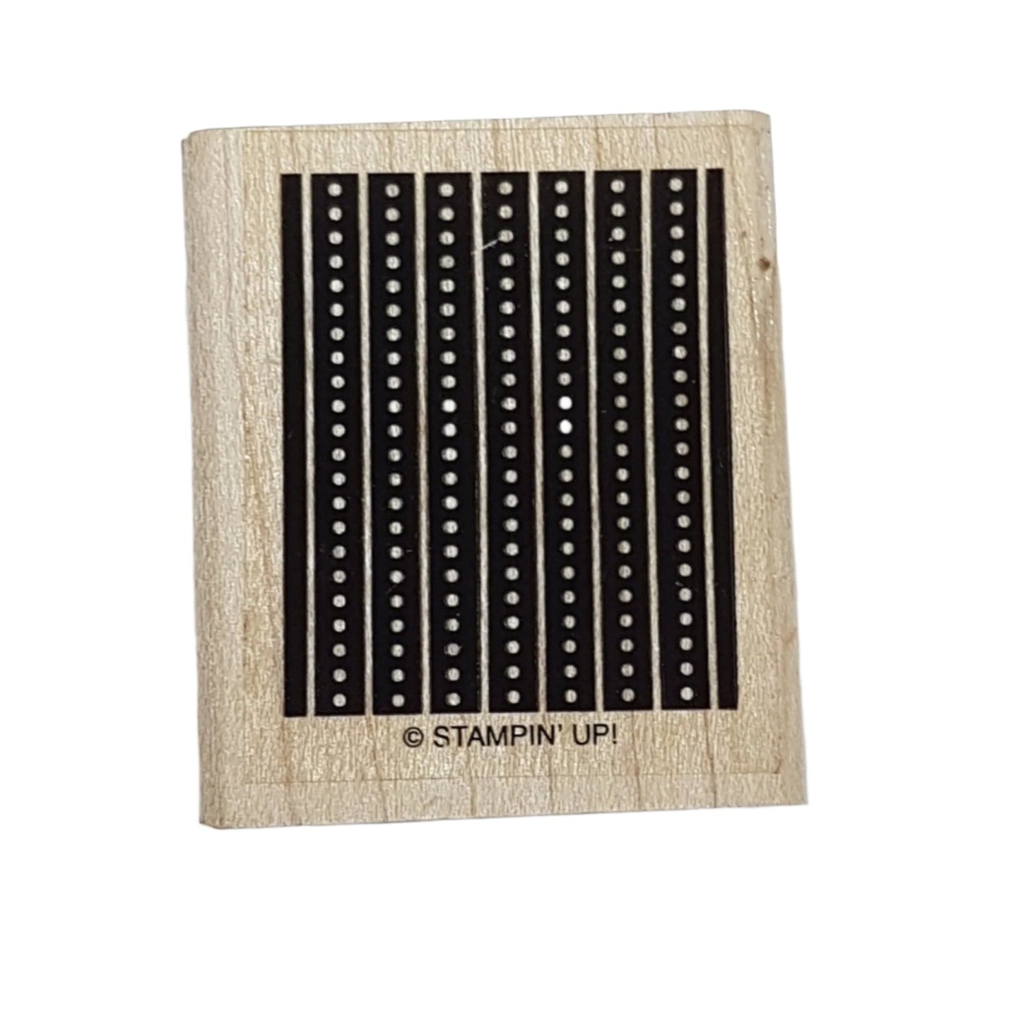 Lines & Dots Wooden Rubber Stamp