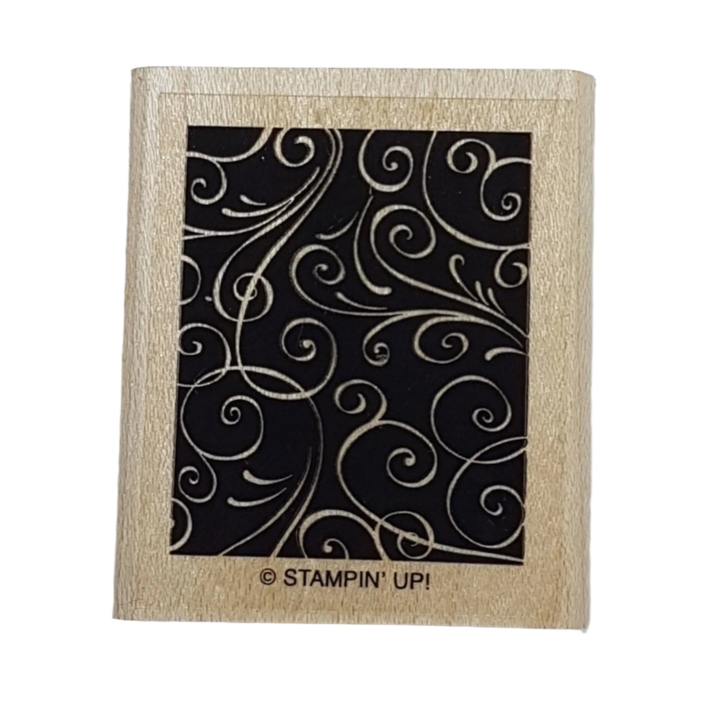 Vintage Style Swirls Wooden Rubber Stamp