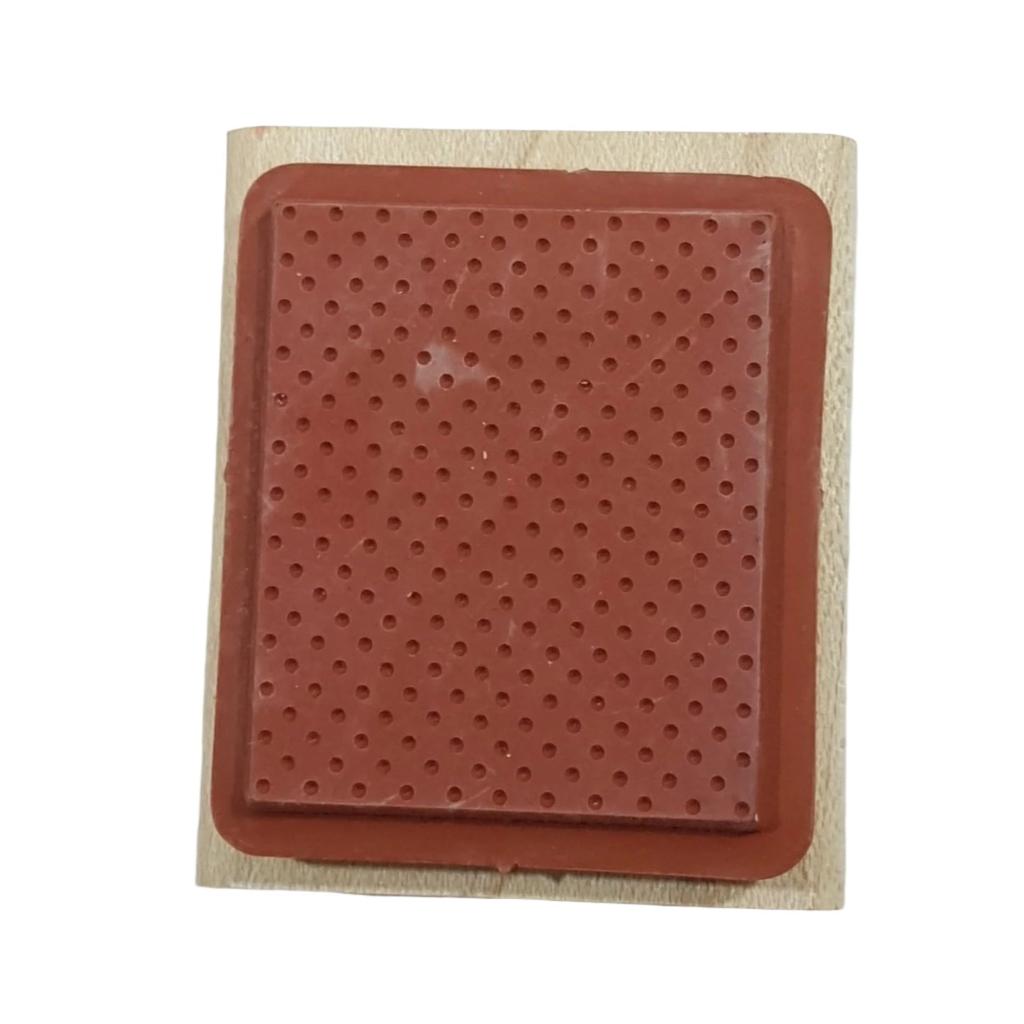 Block Of Dots Wooden Rubber Stamp