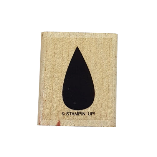 Raindrop Wooden Rubber Stamp